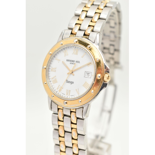 173 - A 'RAYMOND WEIL' TANGO WRISTWATCH, quartz movement, round white dial, signed 'Raymond Weil' Geneve T... 