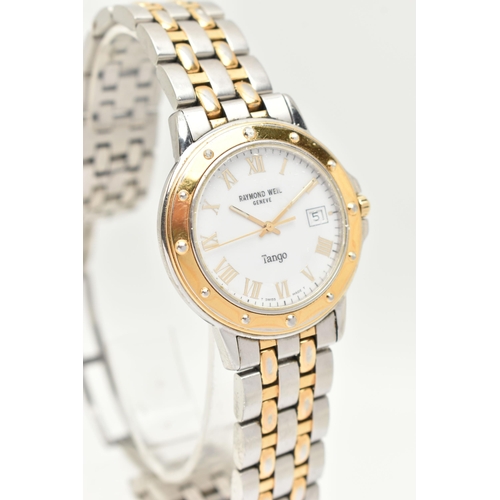 173 - A 'RAYMOND WEIL' TANGO WRISTWATCH, quartz movement, round white dial, signed 'Raymond Weil' Geneve T... 