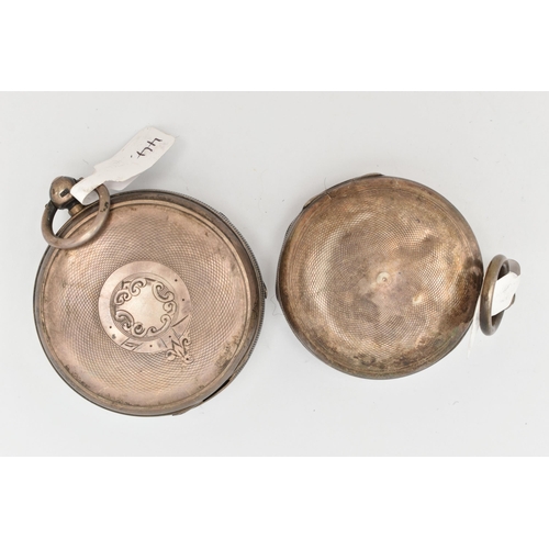 94 - TWO SILVER POCKET WATCHES, to include an AF open face, key wound pocket watch, round white dial sign... 