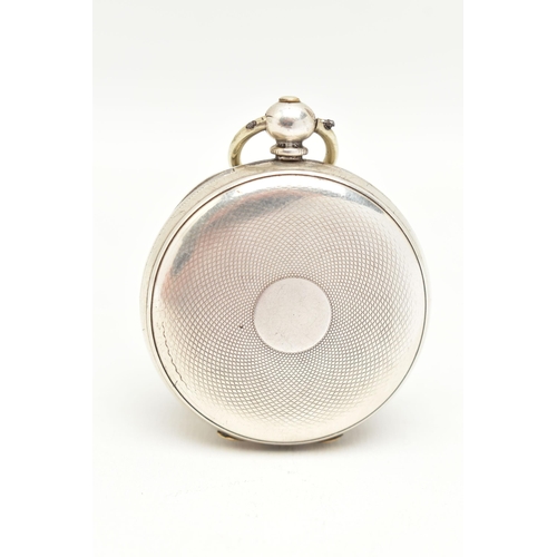 98 - AN EARLY 20TH CENTURY KEY WOUND WHITE METAL POCKET WATCH, the white ceramic dial, with black Roman n... 