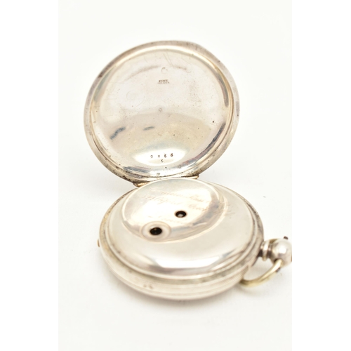 98 - AN EARLY 20TH CENTURY KEY WOUND WHITE METAL POCKET WATCH, the white ceramic dial, with black Roman n... 