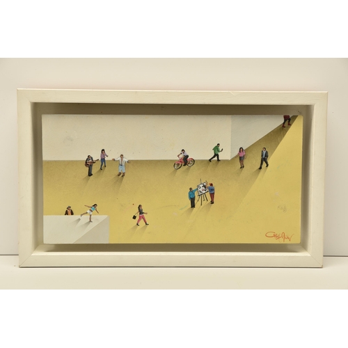 301 - CRAIG ALAN (AMERICA 1971) 'BLOCK PARTY', dancers, musicians an artist and other figures, signed bott... 