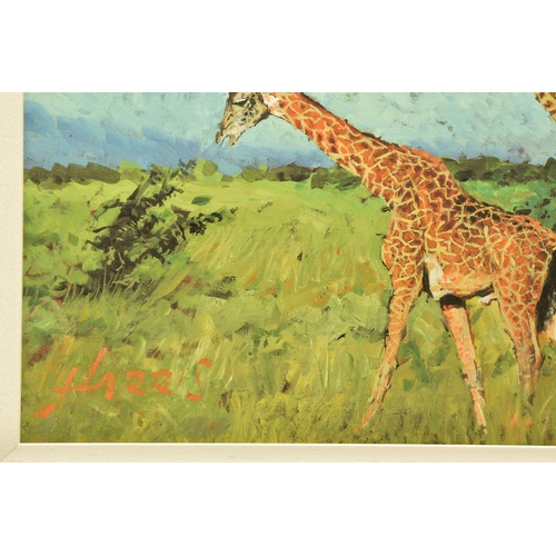 312 - ROLF HARRIS (AUSTRALIAN 1930-2023) 'FOUR GIRAFFES' a limited edition print on board, 35/195 without ... 