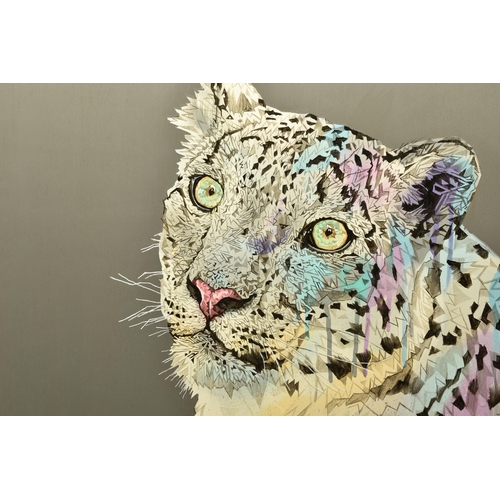 313 - STEPHEN FORD (BRITISH CONTEMPORARY) 'RAINDROPS AND SUNSHOWERS', a contemporary portrait of a Leopard... 