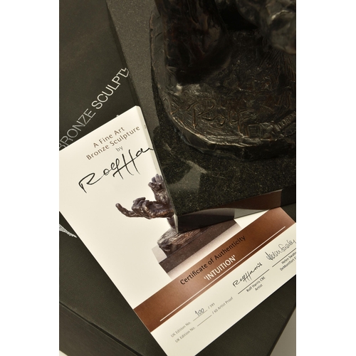 320 - ROLF HARRIS (AUSTRALIA 1931-2023) 'INTUITION' a limited edition bronze sculpture of a pair of hands ... 