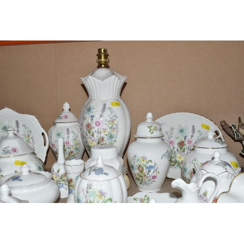 326 - A LARGE COLLECTION OF AYNSLEY 'WILD TUDOR' PATTERN GIFTWARE, comprising a table lamp base, height 34... 