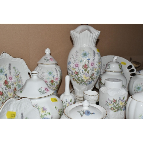 326 - A LARGE COLLECTION OF AYNSLEY 'WILD TUDOR' PATTERN GIFTWARE, comprising a table lamp base, height 34... 