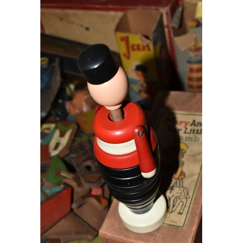 330 - A COLLECTION OF VINTAGE TOYS, to include boxed and unboxed wooden Brio Stacking toys, boxed small wo... 