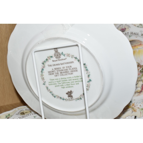 338 - A SET OF FOUR ROYAL DOULTON 'BRAMBLY HEDGE: SECRET STAIRCASE' SERIES PLATES, comprising The Palace K... 