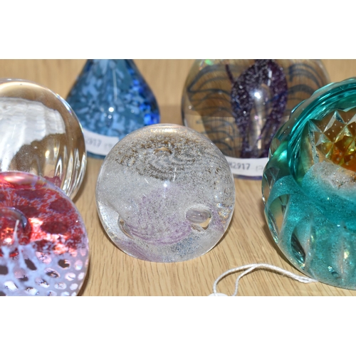 339 - SIX CAITHNESS PAPERWEIGHTS, comprising limited edition Stratosphere, numbered 68/75 (small chip, a f... 