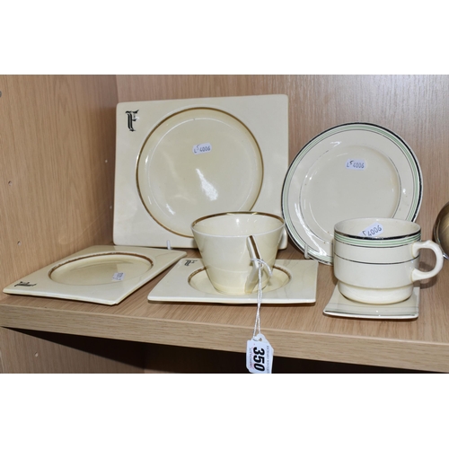 350 - CLARICE CLIFF 'BIARRITZ' AND OTHER ART DECO TEA WARE, comprising Clarice Cliff for Royal Staffordshi... 