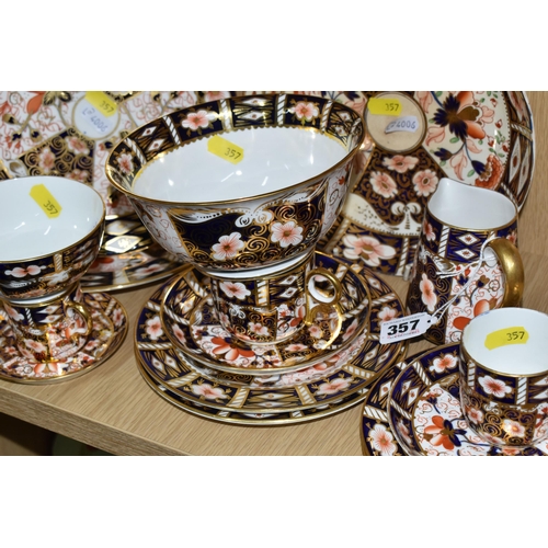 357 - A GROUP OF ROYAL CROWN DERBY IMARI 2451 PATTERN TEAWARE, comprising an early nineteen century dish (... 