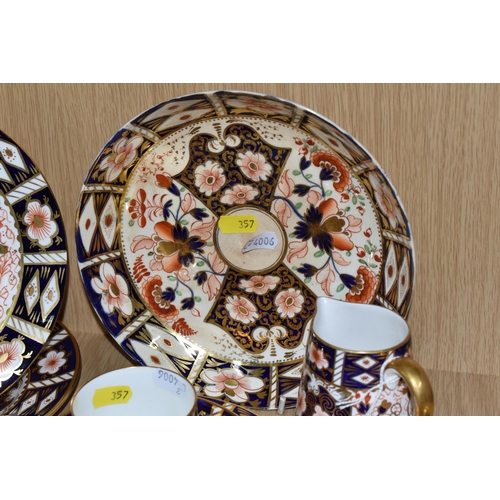 357 - A GROUP OF ROYAL CROWN DERBY IMARI 2451 PATTERN TEAWARE, comprising an early nineteen century dish (... 