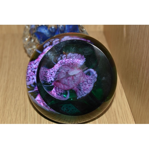 359 - THREE SIGNED LIMITED EDITION FACET CUT CAITHNESS PAPERWEIGHTS, comprising Aztec Orchid No.1/1 series... 