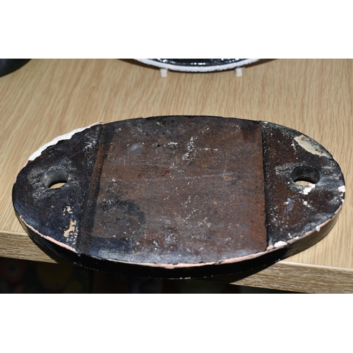 360 - TWO LOCOMOTIVE SHED PLATES, possibly reproductions, 61C (Keith, Banff & Elgin) and 86B (Newport Pill... 