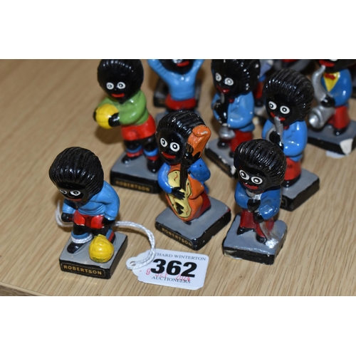 362 - A COLLECTION OF ROBERTSON JAM FIGURES, comprising five footballers and eight jazz band members with ... 