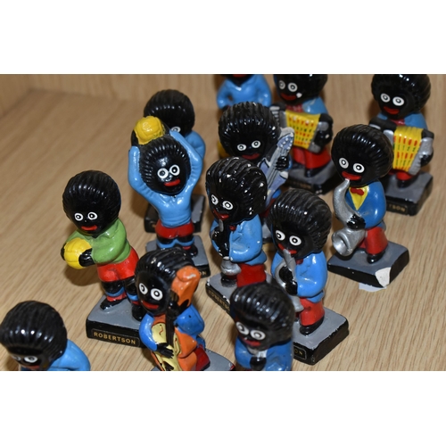 362 - A COLLECTION OF ROBERTSON JAM FIGURES, comprising five footballers and eight jazz band members with ... 