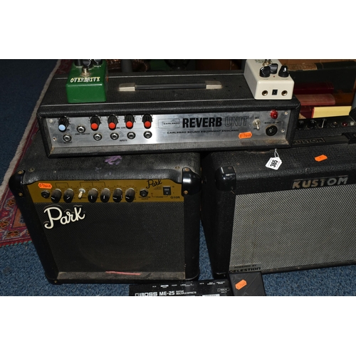 365 - A GROUP OF  GUITAR SOUND EQUIPMENT comprising a Carlsbro Reverb Unit, an Elevation EG-10J 10 Watt Gu... 