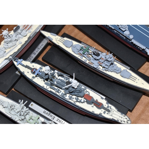 367 - ONE BOX AND LOOSE UNOPENED DEAGOSTINI ATLAS MODEL BATTLESHIPS comprising USS Massachusetts, RM Roma,... 