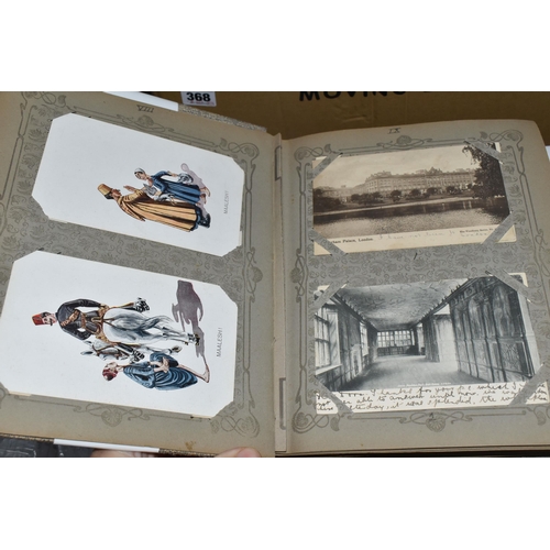 369 - Two Albums containing approximately 714 early - mid 20th century Postcards, album 1 contains 210 UK ... 