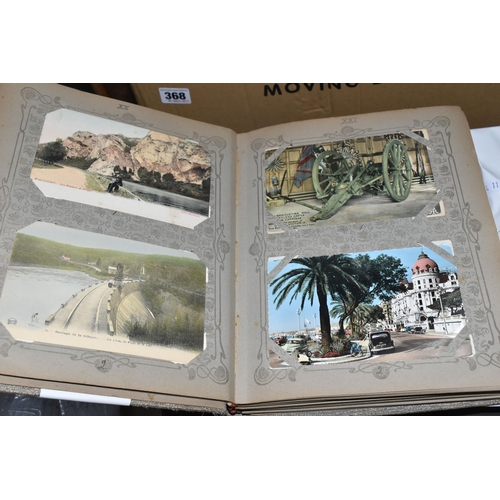 369 - Two Albums containing approximately 714 early - mid 20th century Postcards, album 1 contains 210 UK ... 