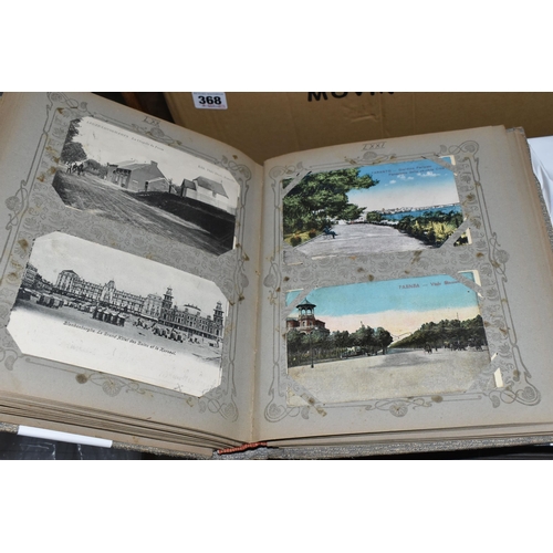 369 - Two Albums containing approximately 714 early - mid 20th century Postcards, album 1 contains 210 UK ... 