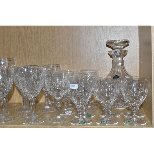 385 - A COLLECTION OF STUART CRYSTAL, mostly Glencoe pattern, comprising a carafe, four goblets, seven win... 