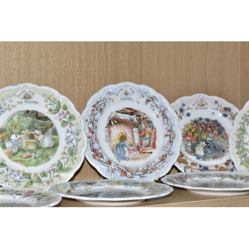 393 - EIGHT ROYAL DOULTON 'BRAMBLY HEDGE' PLATES, comprising Four Seasons series: Spring, Summer, Autumn a... 