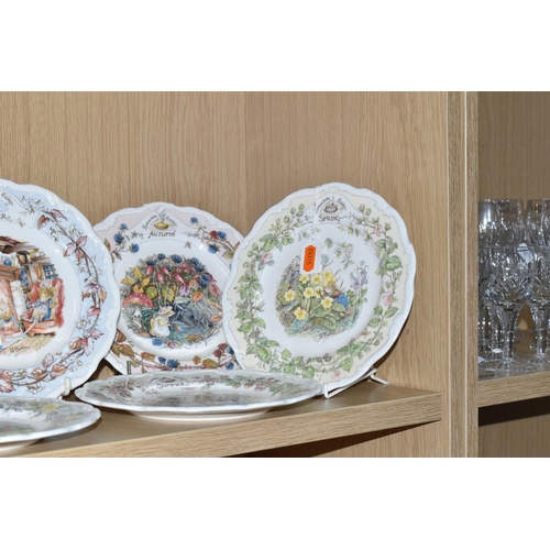 393 - EIGHT ROYAL DOULTON 'BRAMBLY HEDGE' PLATES, comprising Four Seasons series: Spring, Summer, Autumn a... 