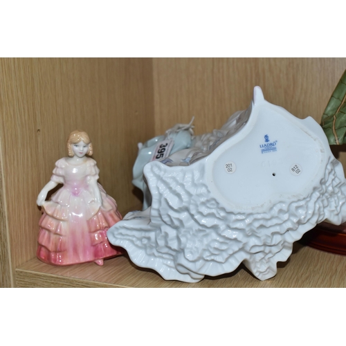 395 - THREE LLADRO AND ROYAL DOULTON FIGURINES, comprising Lladro 'Summer Serenade' model no 6193, sculpte... 