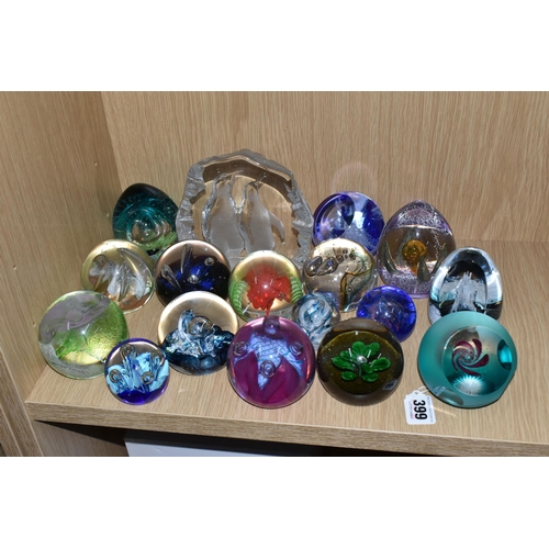 399 - A GROUP OF CAITHNESS GLASS AND OTHER PAPERWEIGHTS, to include Caithness limited editions 'Star Orchi... 