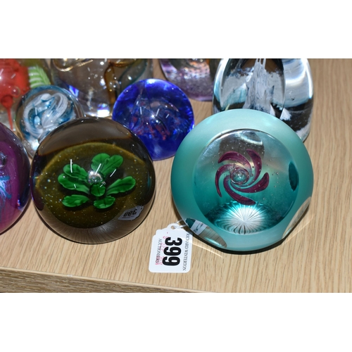 399 - A GROUP OF CAITHNESS GLASS AND OTHER PAPERWEIGHTS, to include Caithness limited editions 'Star Orchi... 