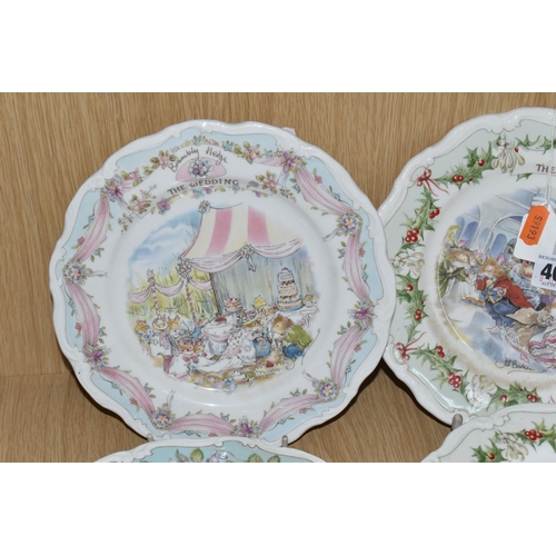 403 - TEN ROYAL DOULTON 'BRAMBLY HEDGE' PLATES, comprising 'Midwinter' plates series: The Snow Ball, The D... 