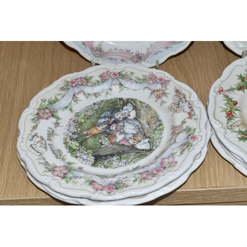 403 - TEN ROYAL DOULTON 'BRAMBLY HEDGE' PLATES, comprising 'Midwinter' plates series: The Snow Ball, The D... 