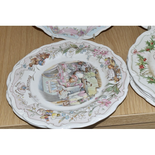 403 - TEN ROYAL DOULTON 'BRAMBLY HEDGE' PLATES, comprising 'Midwinter' plates series: The Snow Ball, The D... 