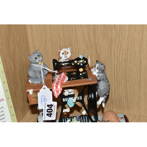 404 - A BOXED BORDER FINE ARTS/ENESCO 'COMIC CURIOUS CATS' FIGURE GROUP, by Linda Jane Smith, titled 'Sew ... 