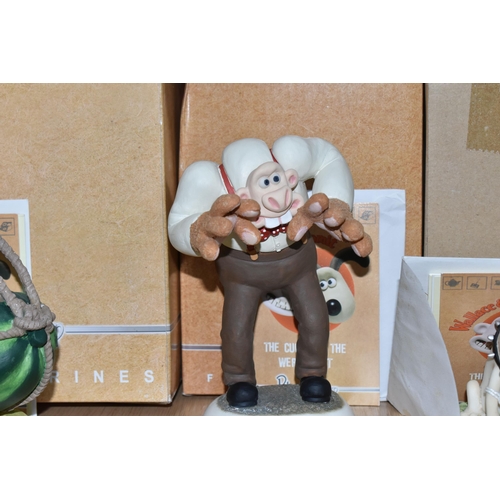 406 - FOUR BOXED ROBERT HARROP WALLACE & GROMIT 'THE CURSE OF THE WERERABBIT' RESIN FIGURES, comprising Ph... 