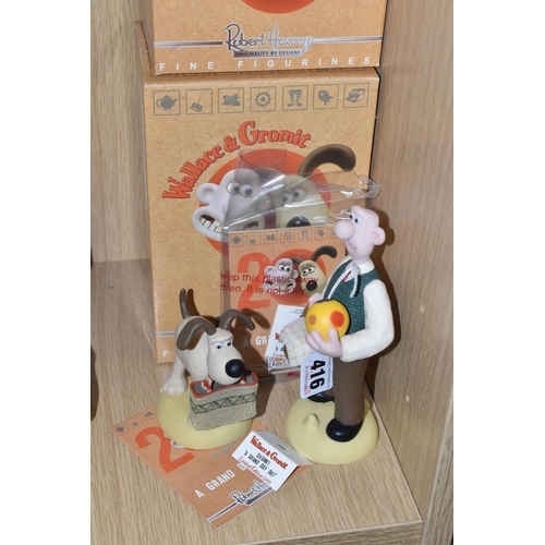 416 - TWO BOXED LIMITED EDITION ROBERT HARROP WALLACE & GROMIT 'A GRAND DAY OUT' FIGURES, comprising Gromi... 