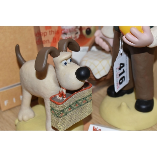 416 - TWO BOXED LIMITED EDITION ROBERT HARROP WALLACE & GROMIT 'A GRAND DAY OUT' FIGURES, comprising Gromi... 