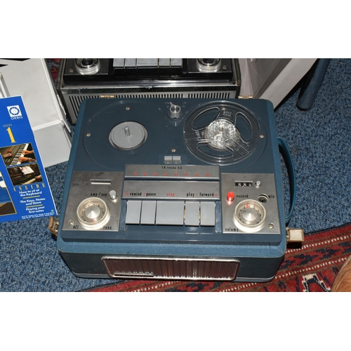 428 - TWO BOXES AND LOOSE MIXED AUDIO AND VISUAL EQUIPMENT to include a Chinon CE-3 Memotron fitted with a... 