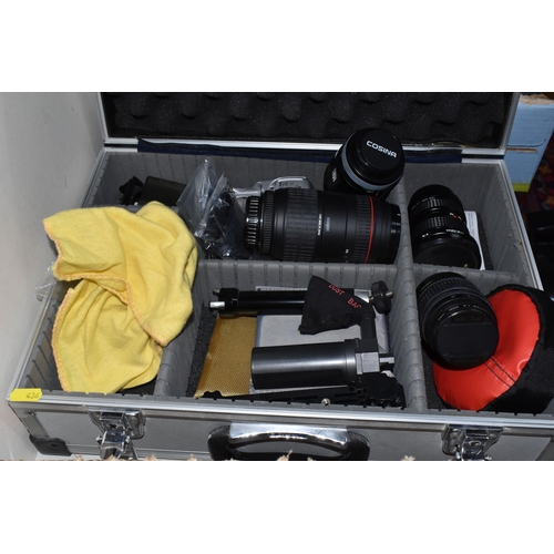 436 - ONE BOX AND LOOSE CAMERA ACCESSORIES to include a Pentax 70-300mm 1:4-5.6 DL Macro Super lens, a Pen... 