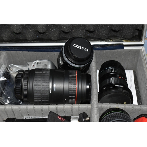 436 - ONE BOX AND LOOSE CAMERA ACCESSORIES to include a Pentax 70-300mm 1:4-5.6 DL Macro Super lens, a Pen... 