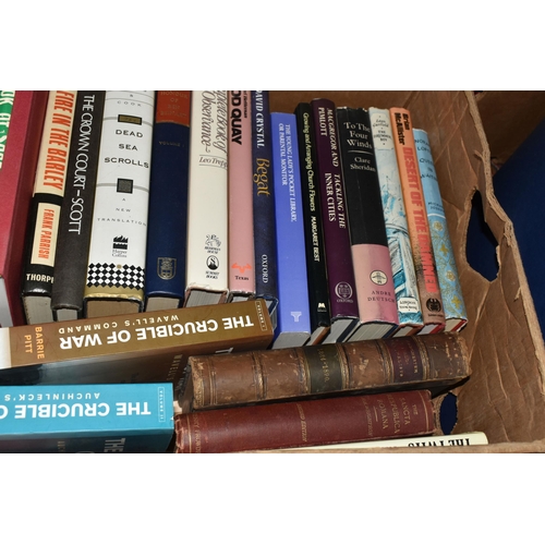 443 - Four Boxes of Books containing approximately 110 miscellaneous titles in mostly hardback format, sub... 