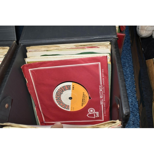 452 - FOUR CASES OF RECORDS, approximately two hundred singles, by artists to include The Supremes, The Te... 