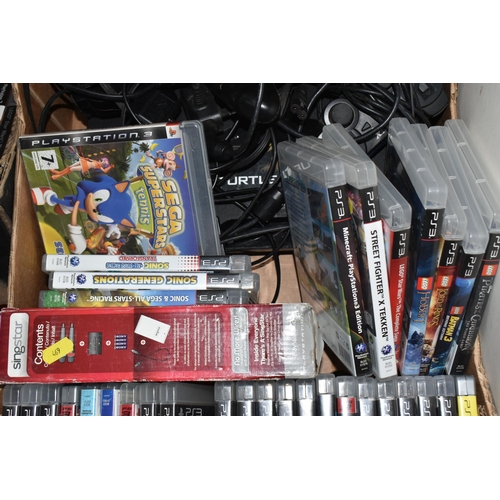 469 - TWO BOXES PLAYSTATION 3, ACCESORIES AND GAMES, included PlayStation console, five controllers, thirt... 