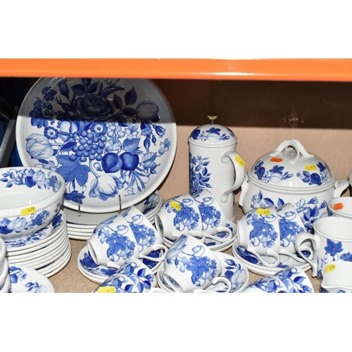 479 - A QUANTITY OF PORTMEIRION HARVEST BLUE TABLE WARE comprising a covered tureen, two large serving bow... 