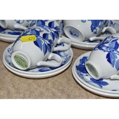 479 - A QUANTITY OF PORTMEIRION HARVEST BLUE TABLE WARE comprising a covered tureen, two large serving bow... 