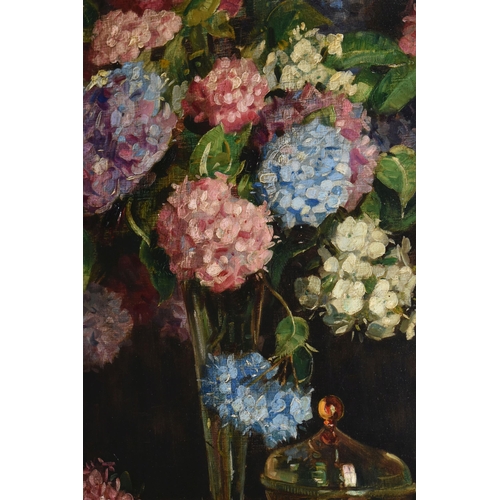 489 - ATTRIBUTED TO  STUART SCOTT SOMERVILLE (1908-1983) A STILL LIFE STUDY OF FLOWERS, a selection of Hyd... 