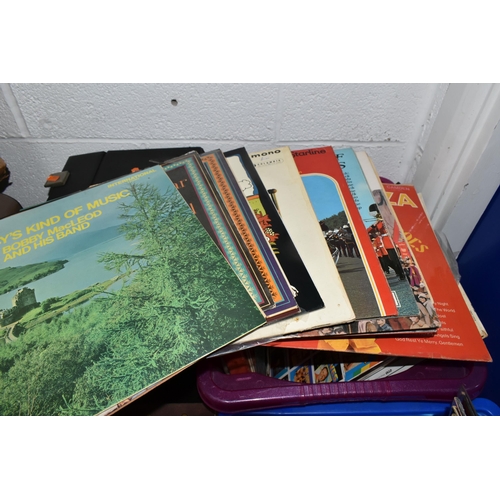 511 - THREE BOXES AND A LOOSE CASE OF LPs AND CDs, comprising a large quantity of classical, easy listenin... 