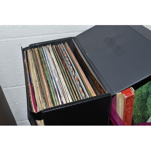 511 - THREE BOXES AND A LOOSE CASE OF LPs AND CDs, comprising a large quantity of classical, easy listenin... 